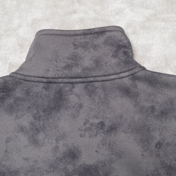 Fabletics Cozy Fleece Gray Tie Dye 1/2 Zip Mock Neck Sweatshirt XL - Picture 11 of 13